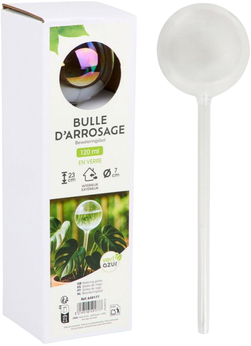Cogex Planten Waterdruppelaar - 2x - glas - 23 cm - planten water geven - druppelsysteem
