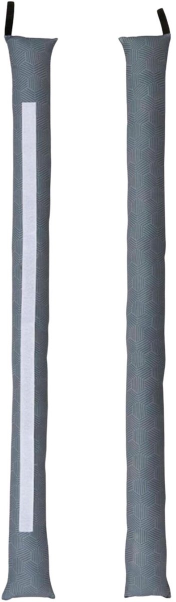 Cogex Tochtstopper - 2x - grijs - stof - 80 x 8 cm - tochtrollen - polyester