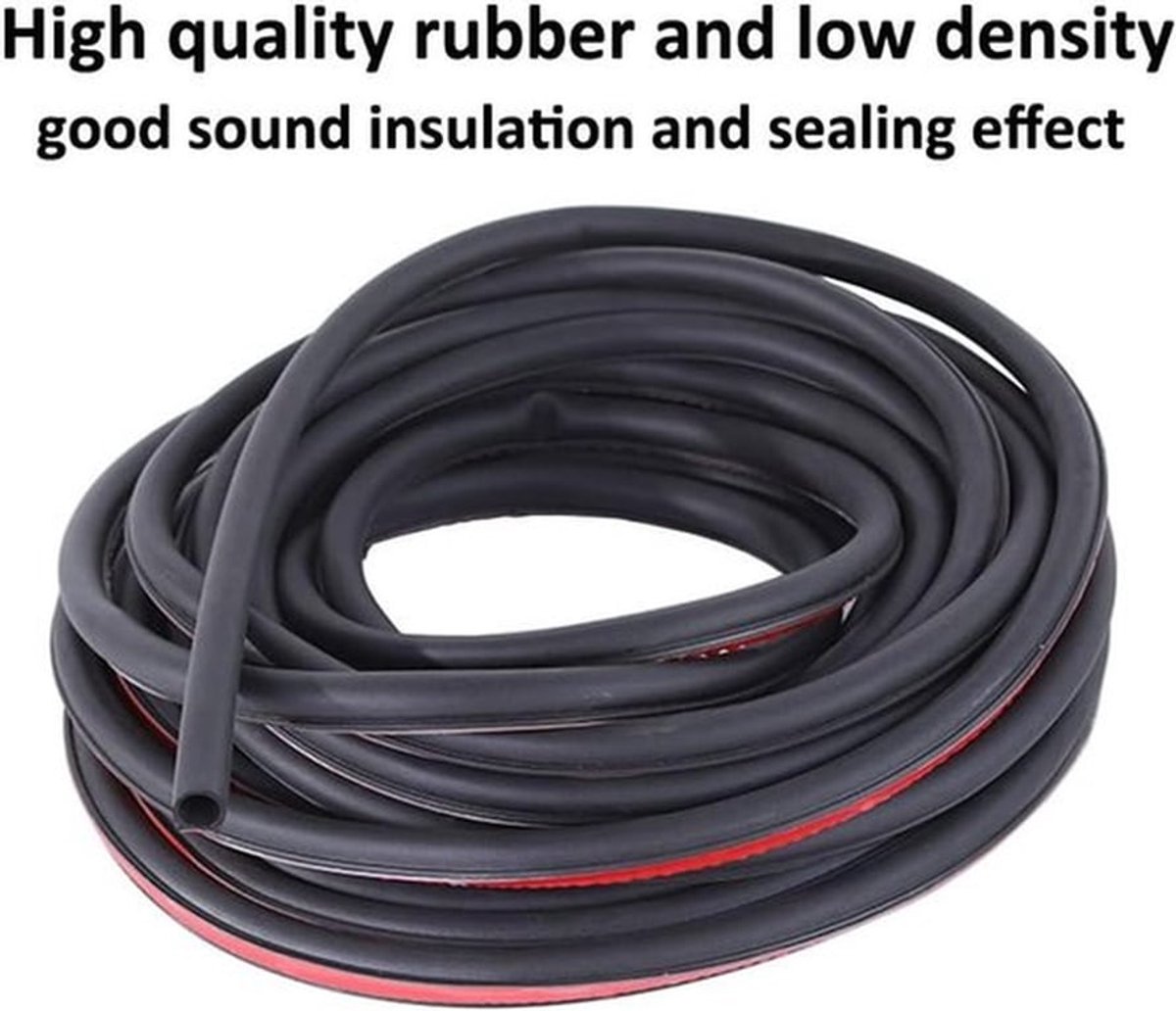 Zelfklevende Autodeurafdichting 4 Meter - Waterdichte Afdichtstrip voor Auto Deuren - Deurbescherming D-vormig 14mm x 12mm
