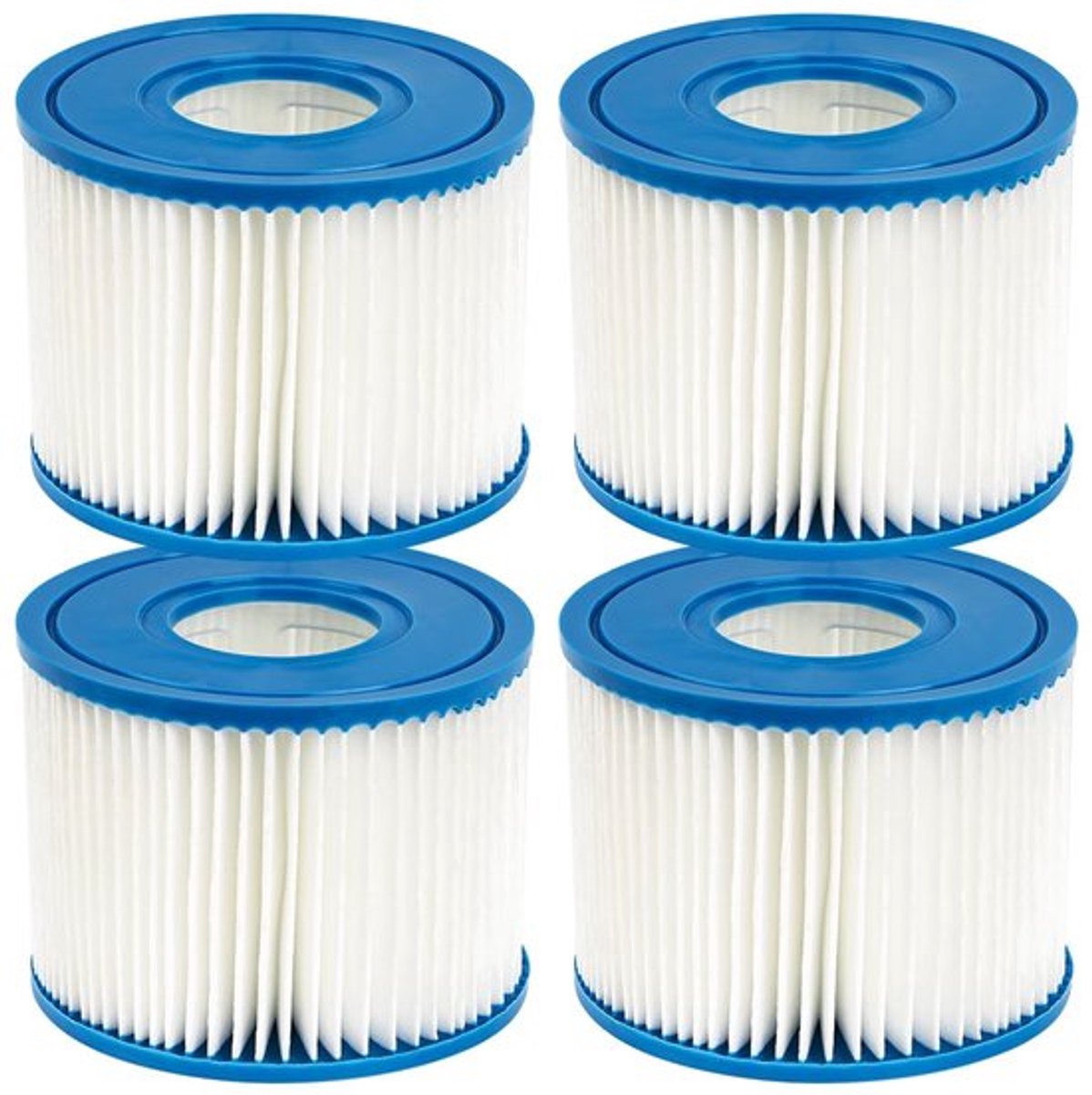 Zwembadfilters Set van 4 - Intex PureSpa type S1 - Bestway type VII 58283E - Cartridge voor 29001E - Eenvoudig te reinigen - Hoogwaardige materiaalmix - Filterpatroon