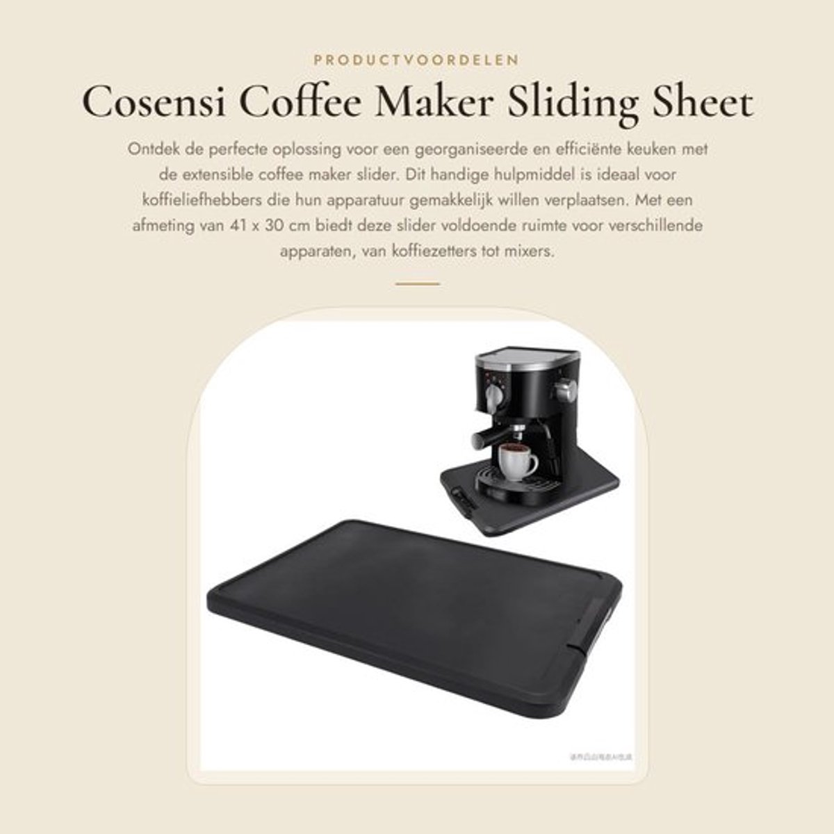 Koffiemaker - Uittrekbare Basis - Keuken Accessoires - Multifunctioneel - Plastic - 41 x 30 cm - Keukenaccessoire