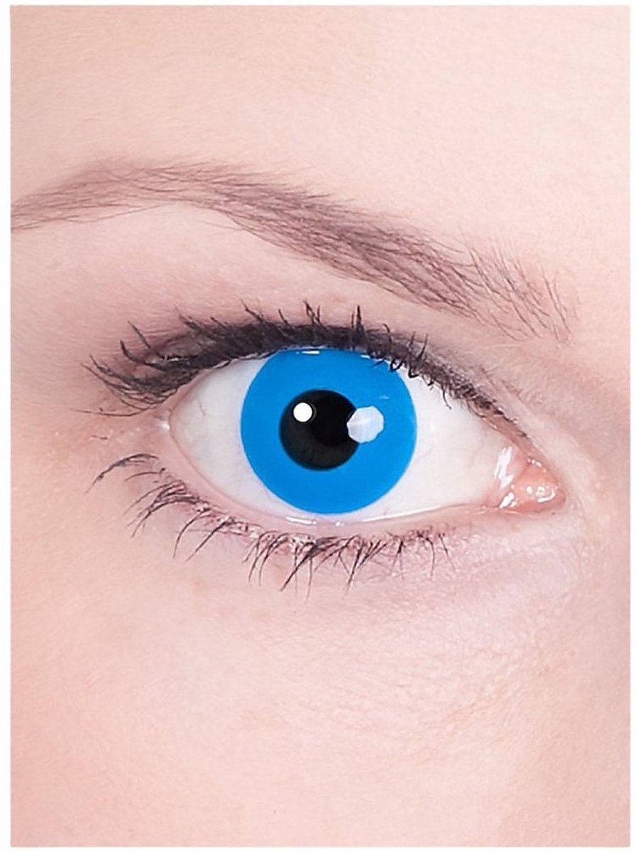 Blauwe contactlens met sterkte
