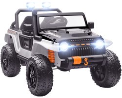 Aiyaplay Kids Ride On Off-road Toy Truck-Metaal, Kunststof-123,5L x 70,3B x 71,3H cm-Wit