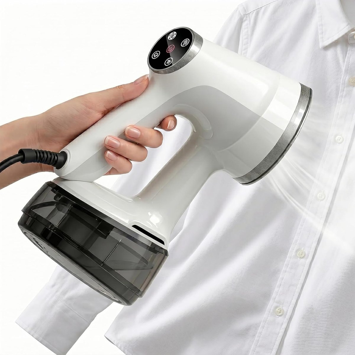 3600Pa vacuümstoomreiniger voor kleding, 1200W handstoomreiniger | Automatische kledingzuiging 2-in-1 stoom- en strijkijzerfunctie, opwarmtijd 15 seconden, lekvrije watertank van 400 ml, 3 meter snoer (EU)