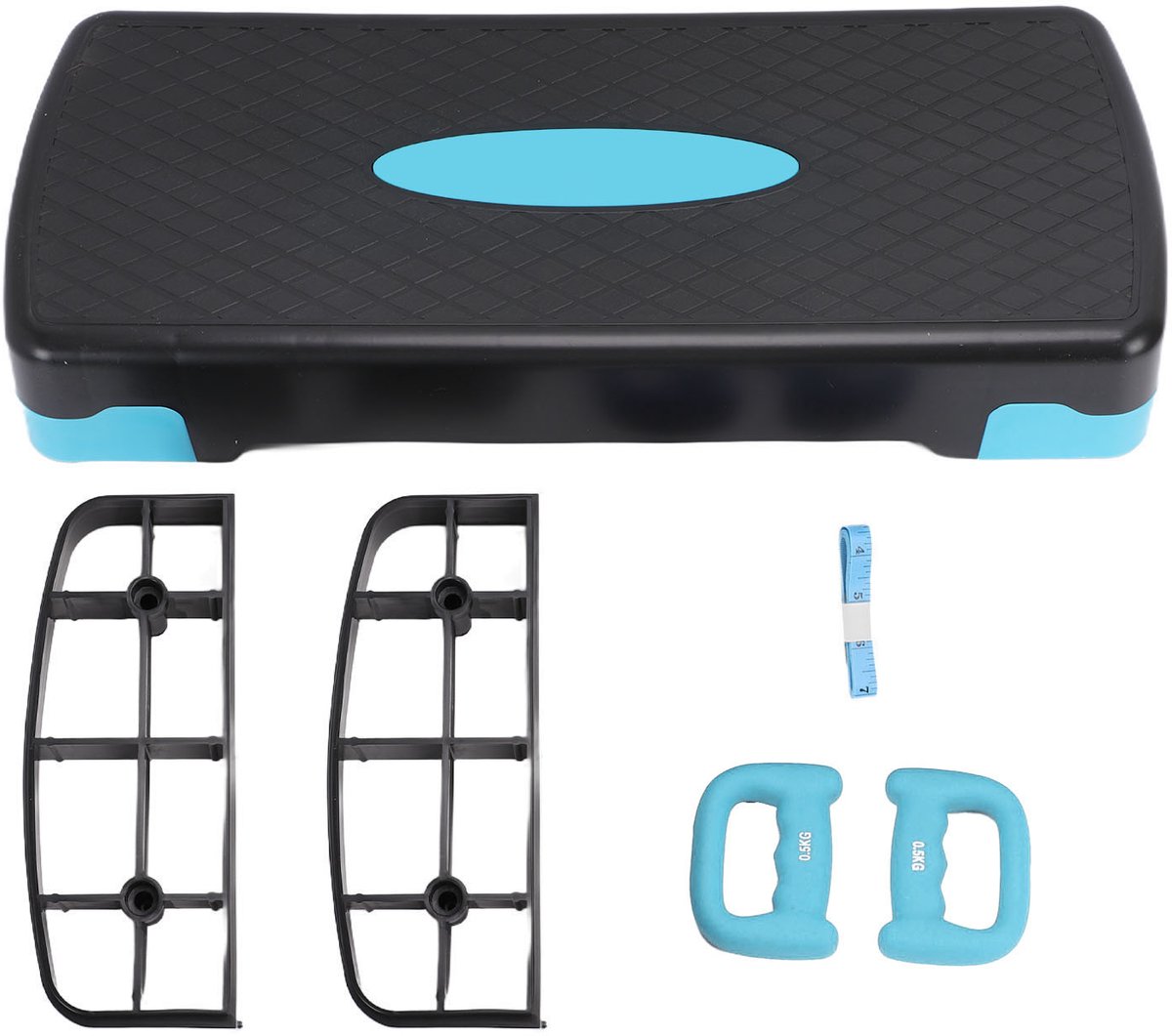 Aerobic Stepper – 69 x 30 cm – Verstelbare Hoogte – 2 Verhogers – Stepplatform voor Thuis