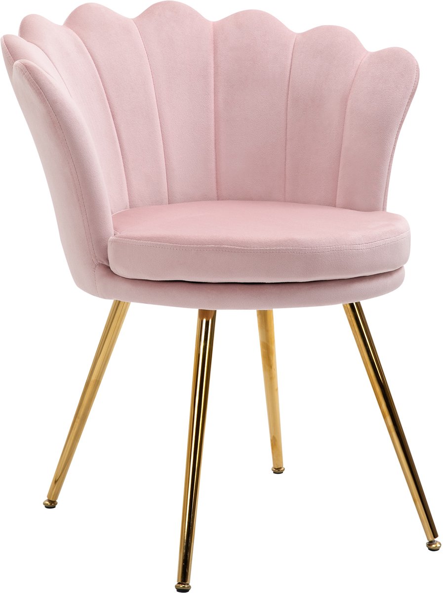 HOMCOM - Accentstoel - Polyester - 67x64x77cm - Roze