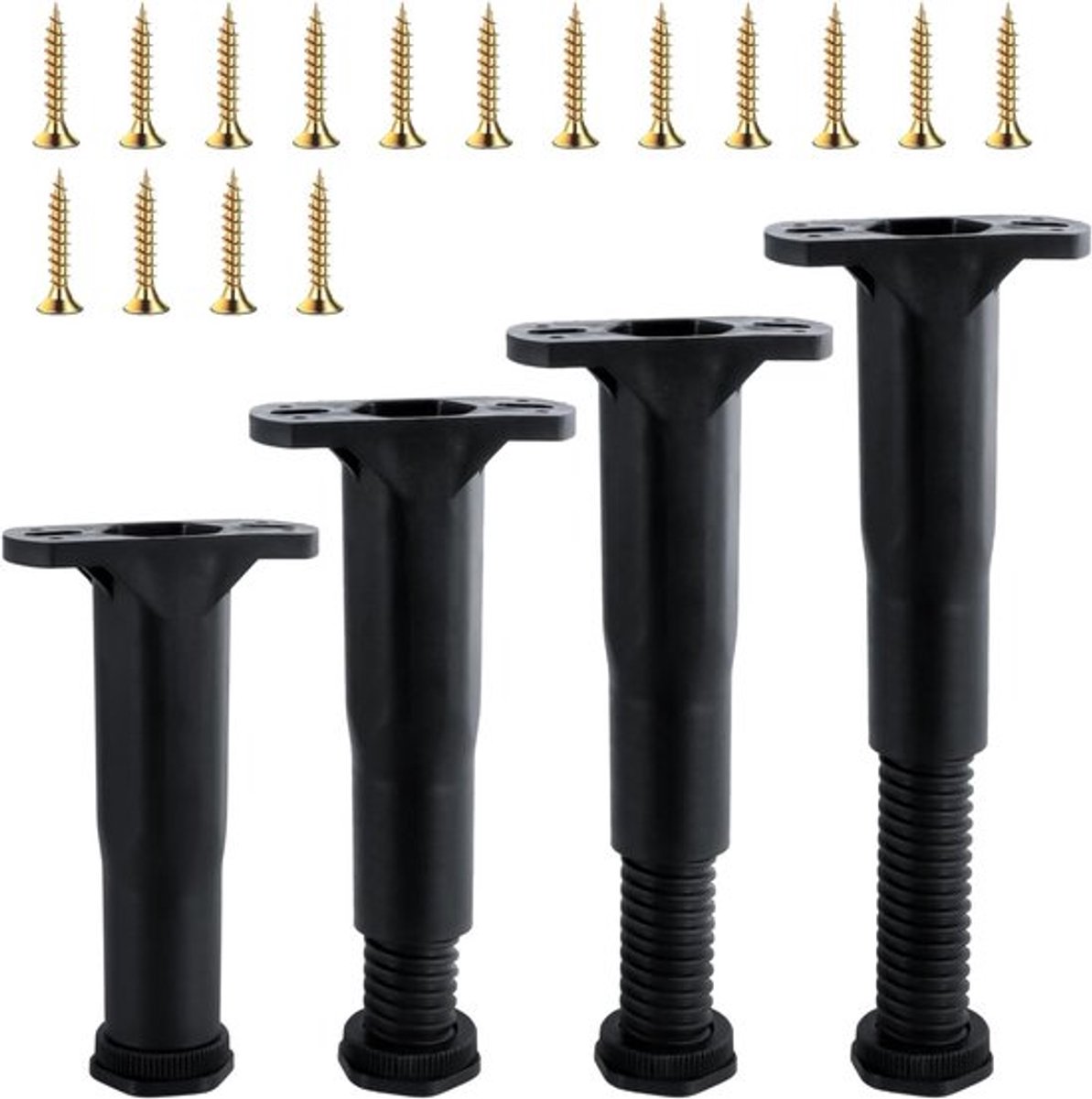 Set van 4 Verstelbare Meubelpoten van 15-27 cm, Ideaal voor DIY Meubels, Hoogte Verstelbare Voeten voor Stoelen en Tafels