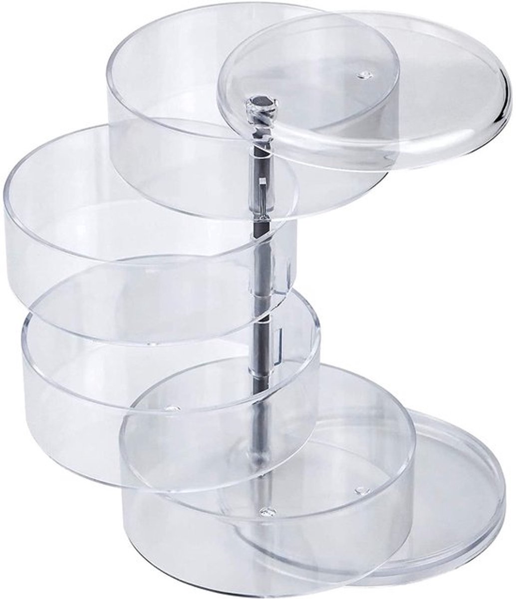 Sieradenbox met Deksel - Draaiend - Opbergdoos voor Sieraden - Organiser voor Cosmetica - Geschikt voor Ringen/Earrings - Bescherming tegen Krassen