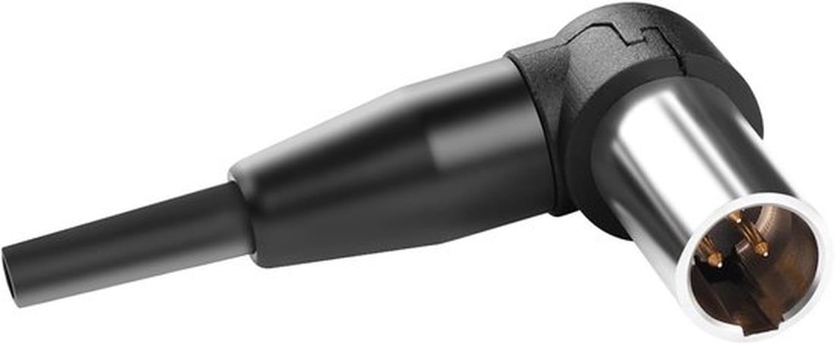 3-pins Mini XLR-stekker 90° hoek soldeeradapter voor microfoons