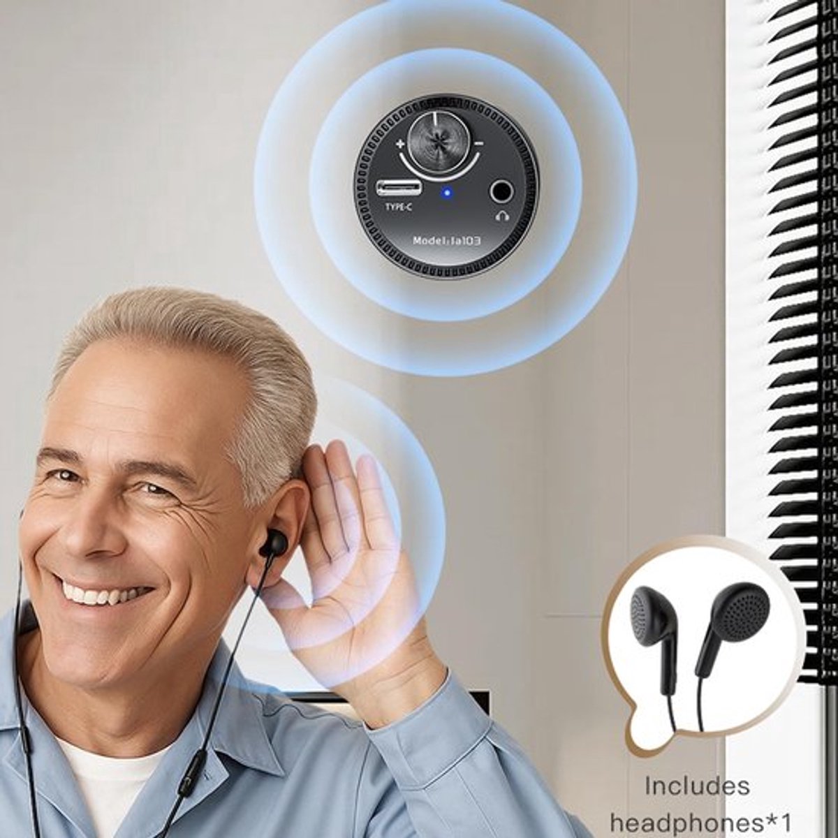 Waterlekdetectie Hoge Geluidsversterking 13000x - Waterleidinglekkagedetector - Ondergronds Detectieapparaat - Oplaadpoort - Hoofdtelefoonaansluiting - Gebruiksvriendelijk Ontwerp - Lekkagedetector