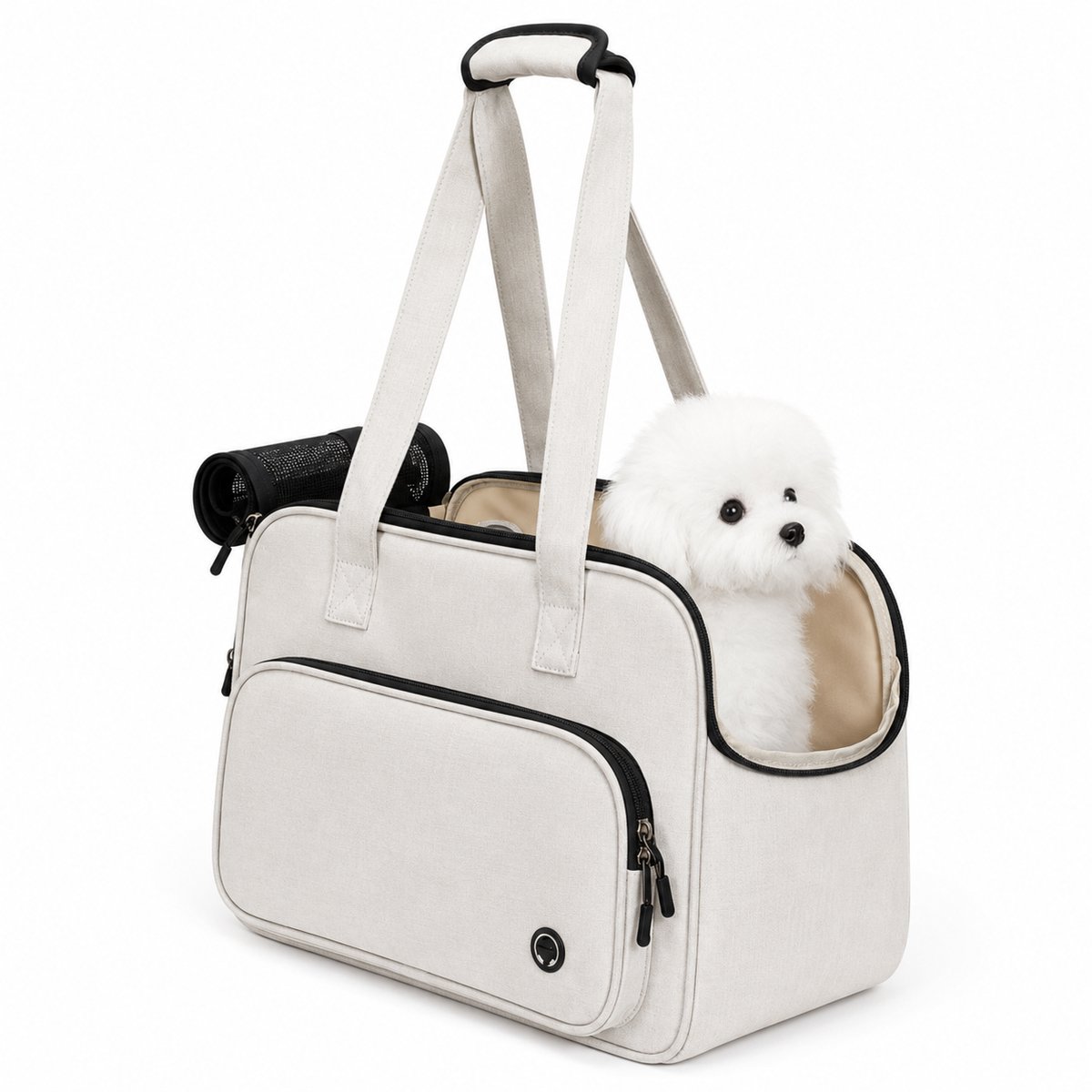 Hondenrugzak - Katten Draagtas - Tot 7 Kg - 43*20.5*30cm - GeïNtegreerde Veiligheidslijn - Ademend - Voor Mini Huisdier - Buiten, Reizen - Wit