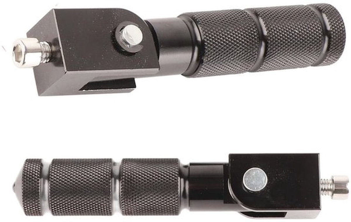 Voetsteunen Aluminium Pedalen - Universele Motorfiets Accessoires - 2 stuks - Zwart - Opvouwbare Ondersteuning - Geschikt voor Elektrisch...