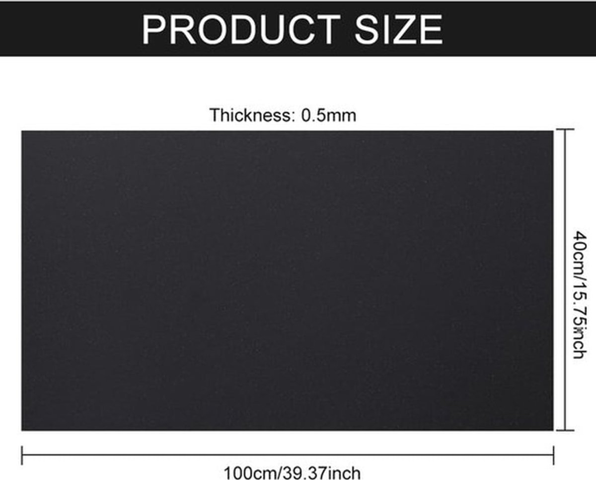 Fotografie Achtergrond 100x40cm - Matte Zwarte PVC Vinyl - Achtergrondpapier - Achtergronddoek - Achtergrondstandaard - Fotostudio Accessoire