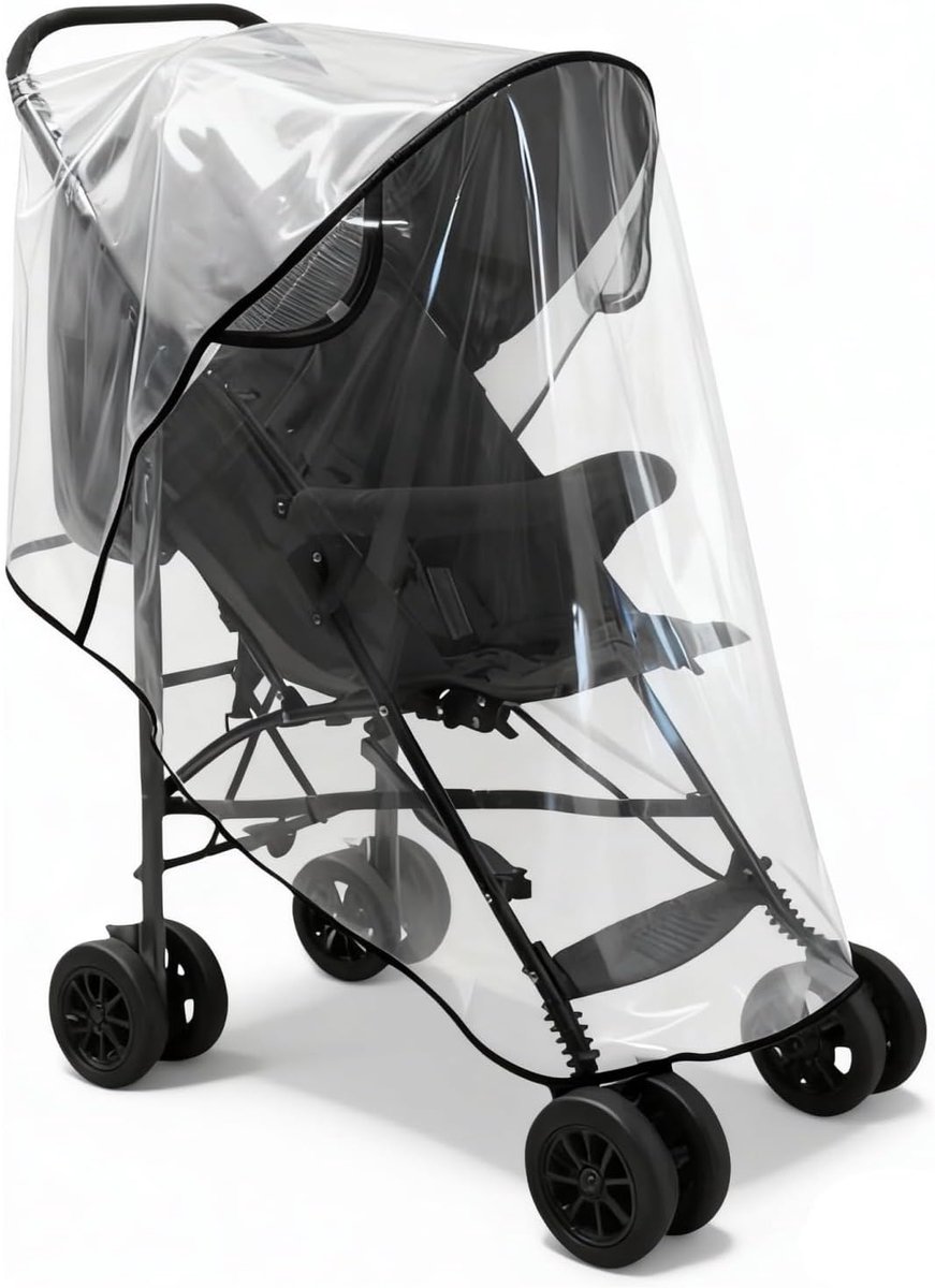 Universele regenhoes voor kinderwagen - gemaakt van voedselveilig EVA-materiaal - Universele regenhoes voor kinderwagen - zeer ademend en vrij van schadelijke stoffen.44-56cm x 40cm x 94cm x 94cm