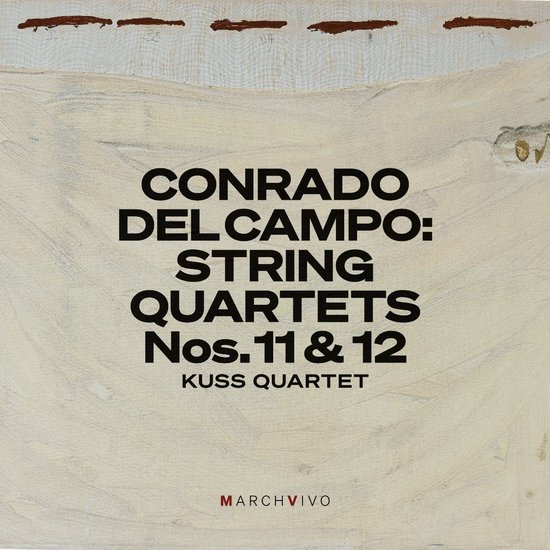 Conrado del Campo: Strijkkwartetten Nrs. 11 & 12, Kuss Kwartet. Abstracte achtergrond met bruine strepen.