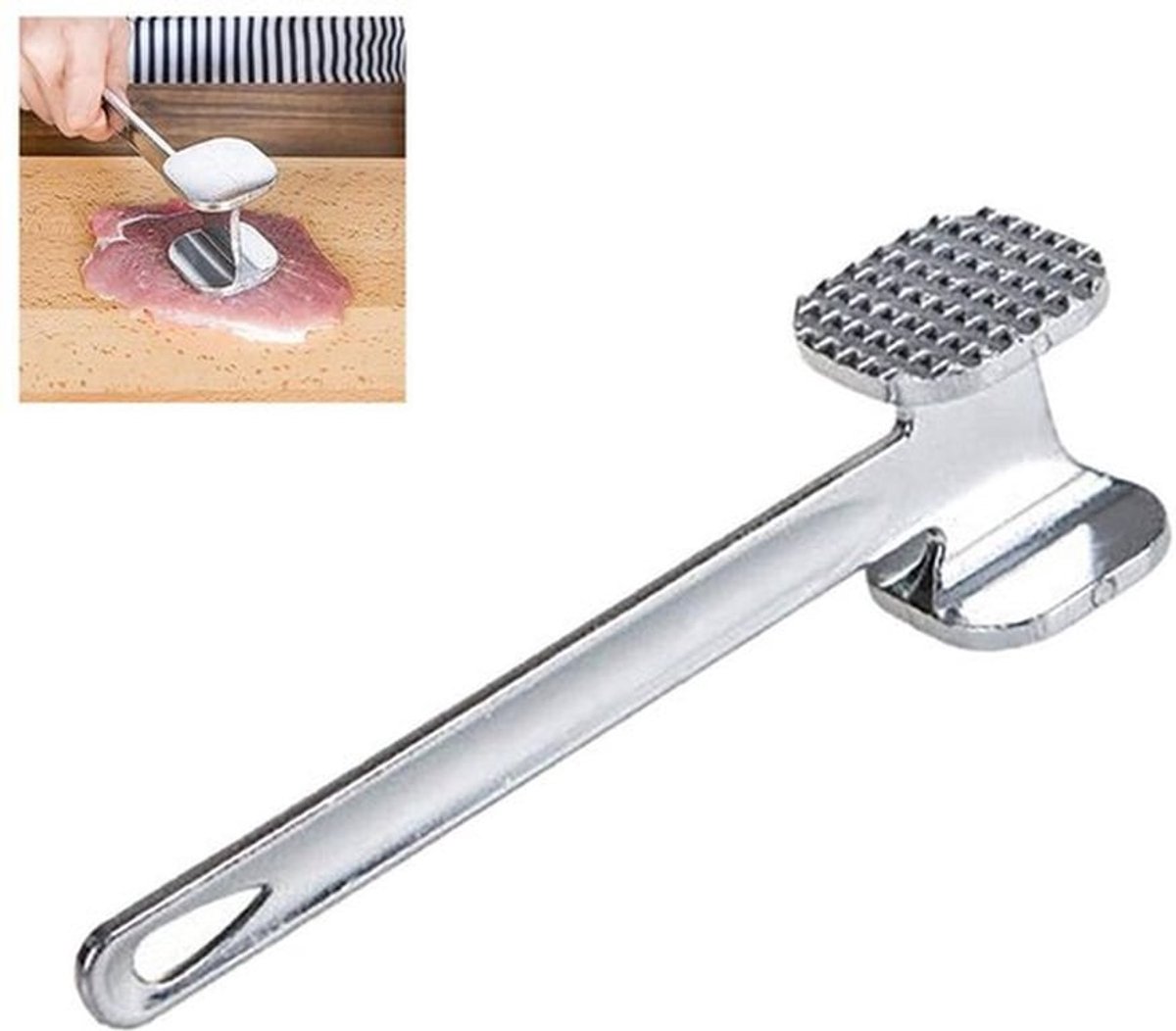 Vleessender Schokbestendig - Vleeshamer - Keuken Gereedschap - Aluminium Legering - 20 cm - Duurzaam