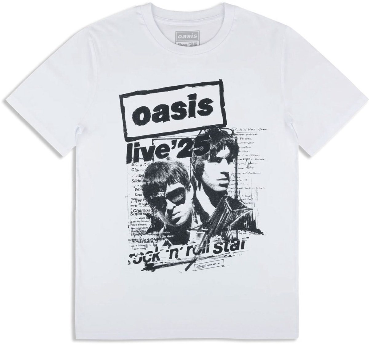 Oasis - Live '25 Rock N Roll Star Heren Tshirt - 2XL - Wit