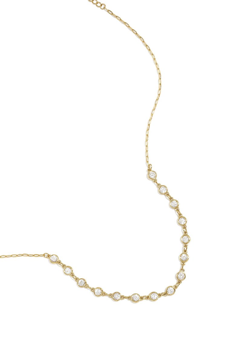 Nola - Geometrische Ketting - Zirkonium - Stainless Steel - - Zilver
