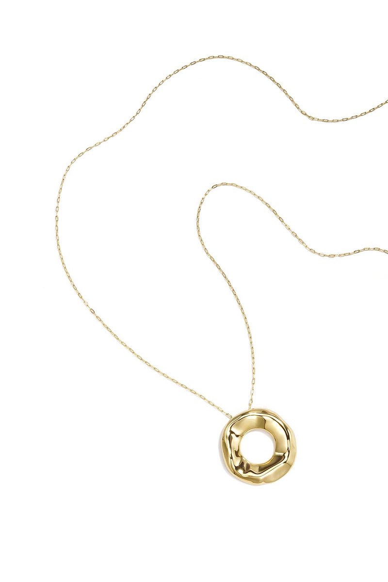 Kyra - Lange Ketting - Cirkel - Stainless Steel - - Goud