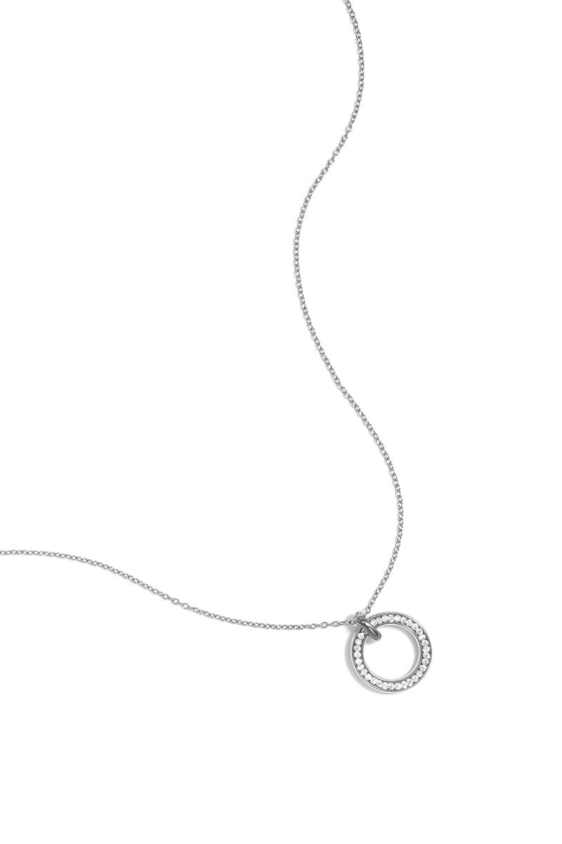 Lara - Cirkel Ketting - Zirkonia - Stainless Steel - - Goud