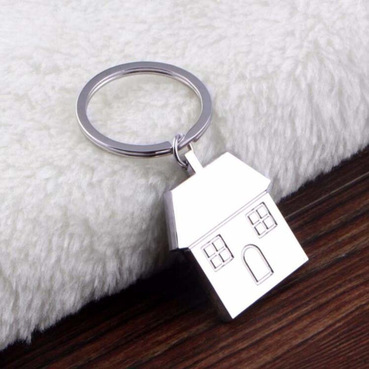 Go Go Gadget - Sleutelhanger - RVS - Huisje - Housewarming - Nieuwe woning - 1 stuk - Zilver