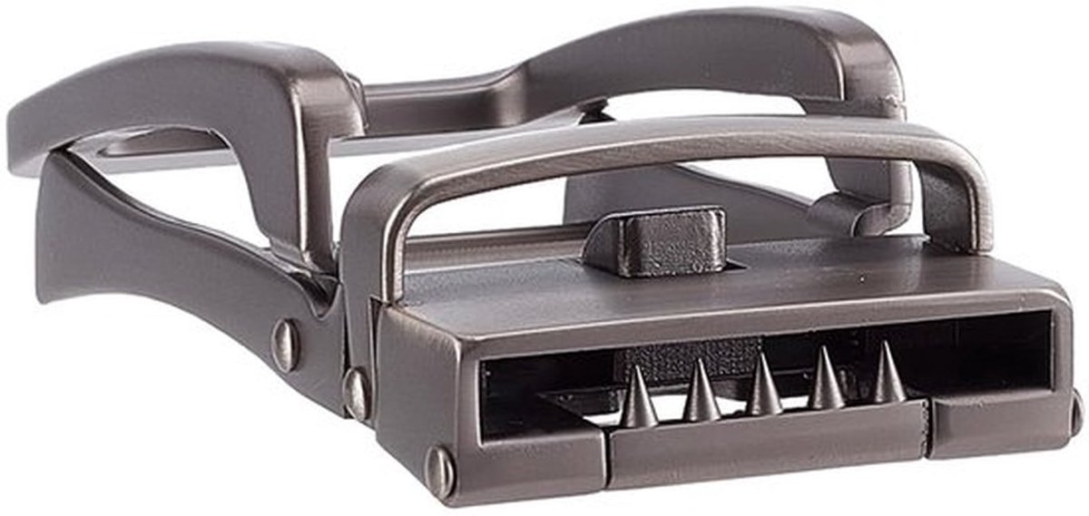 Ratelriemgesp Automatische Vergrendeling - Riem Gesp - Decoratieve Klikgesp - Zwart/Zilver - 9 x 4 cm - Hoogwaardige Zinklegering - Riemgesp