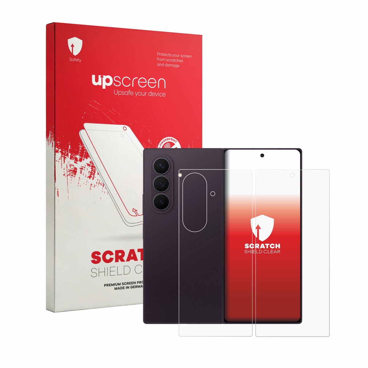 upscreen - Screenprotector voor Samsung Galaxy Z Fold 8 Ultra (Voor+Achter) - Folie Beschermfolie transparant