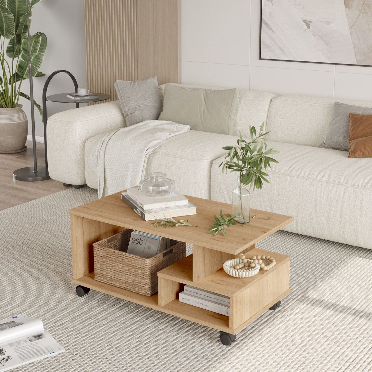 Asir - Salontafel - Eiken - 90 x 51 x 42,5 cm