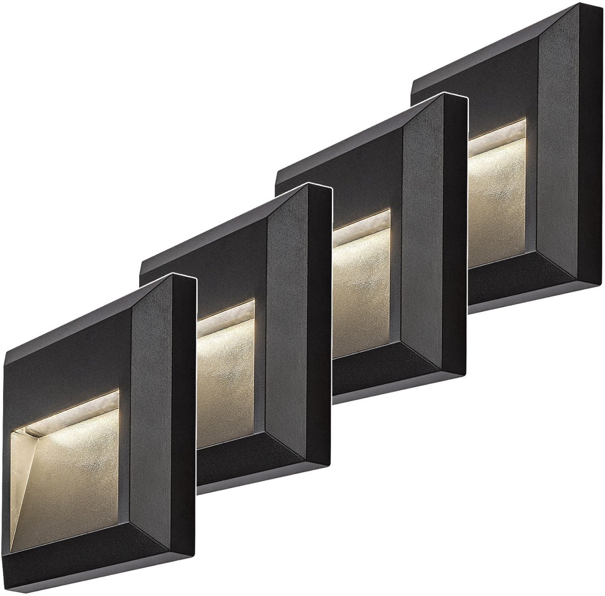 Rabalux - wandlamp voor buiten - LED 4W - Antraciet, Trento - IP65 - 230V - 4000 K - 4 stuks