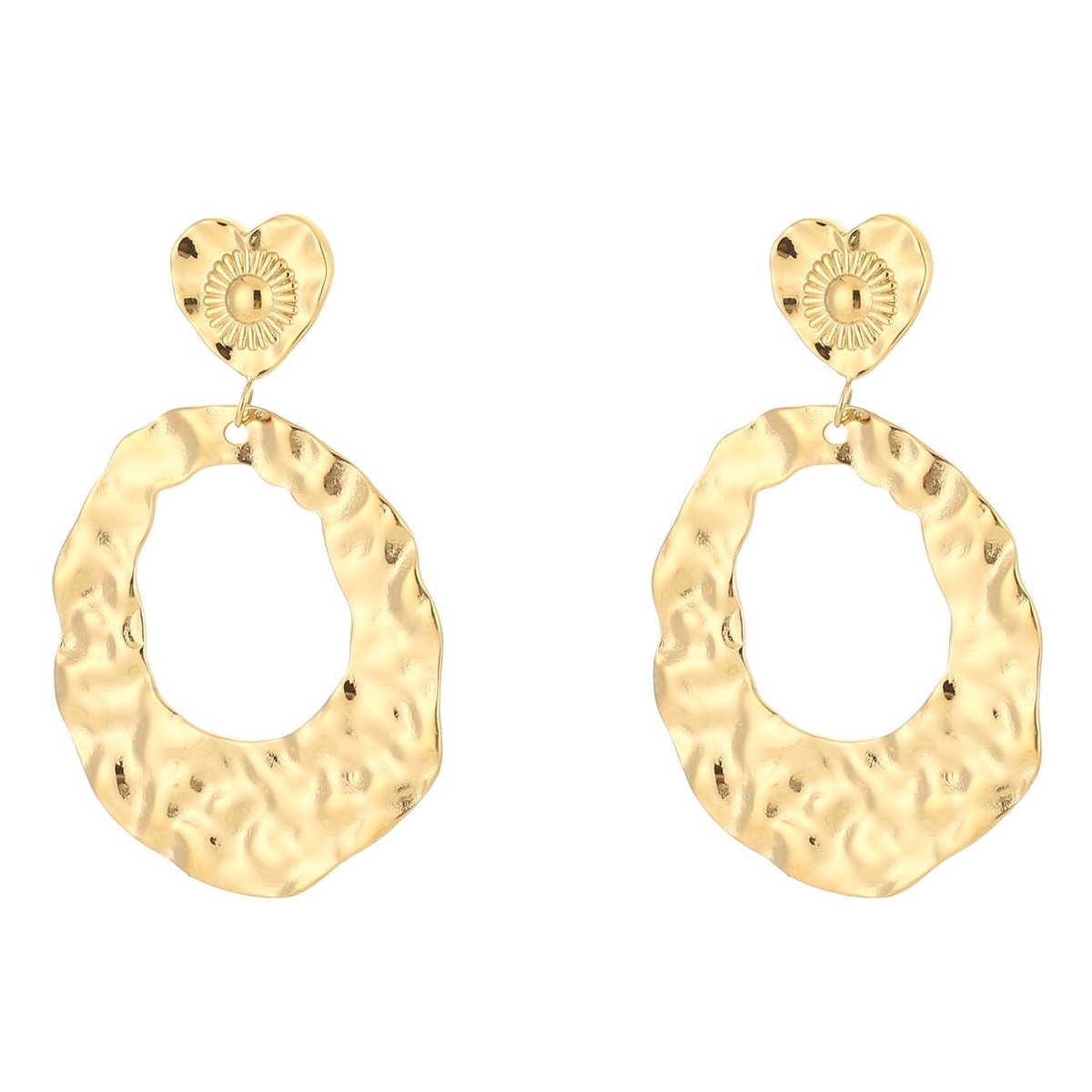 Michelle Bijou Oorbellen Statement Relief goud