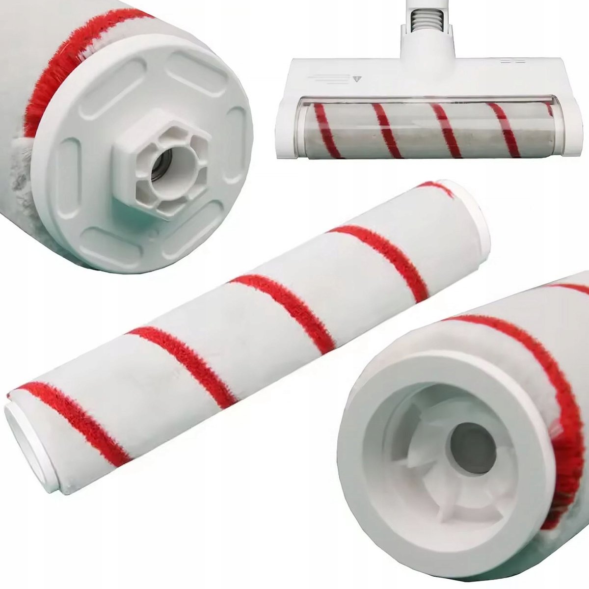 Rosfix Zachte Borstelrol P10 SoftRoller - Premium Synthetische Vezels - Lichtgrijs Rood - Geschikt voor Dreame