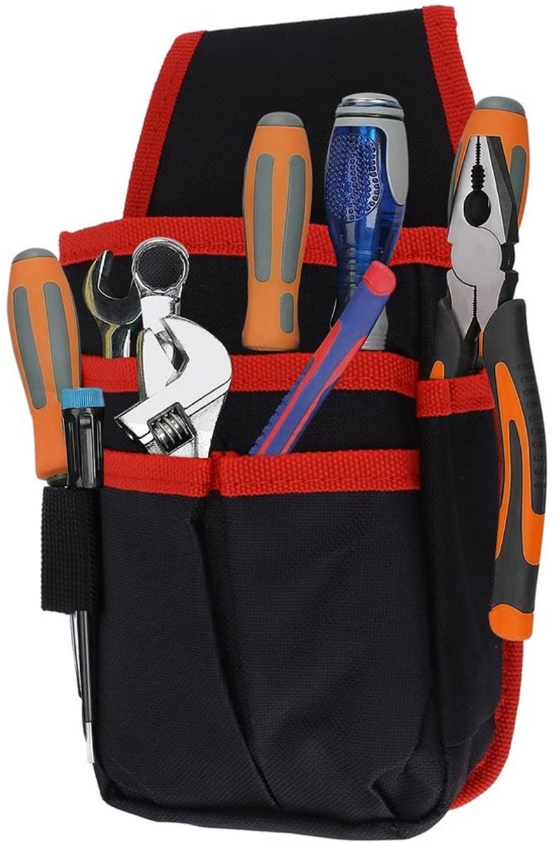 Organizer gereedschapstas - Professionele elektricienstas - Zwaar belastbaar - Zwart - hardware-opbergtas - gereedschapriemtas - Geschikt voor K...