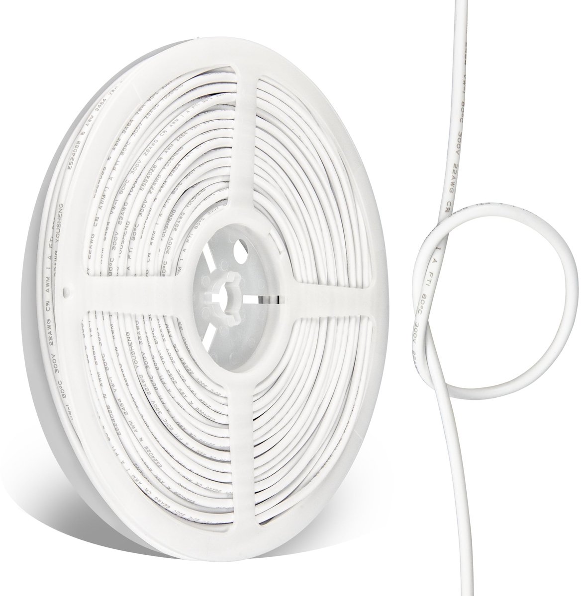 Solidchoice - 15m 22AWG 2-Core Kabel met Witte Isolatie
