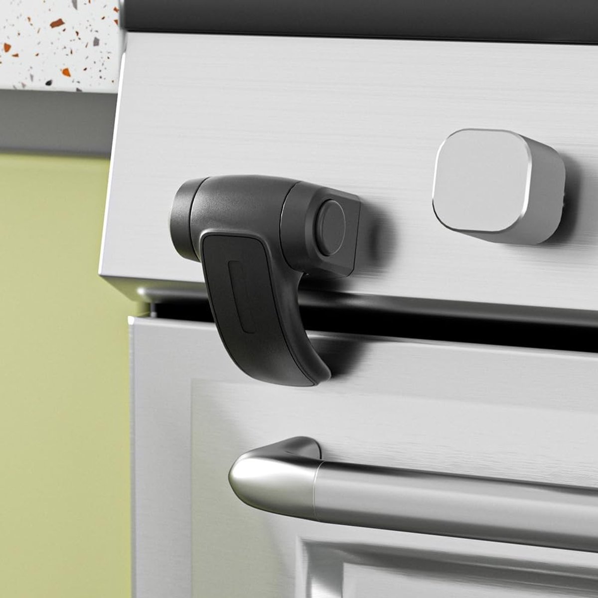 Solidchoice - 2 Stuks Ovendeur Sloten voor Kinderen (Zwart)