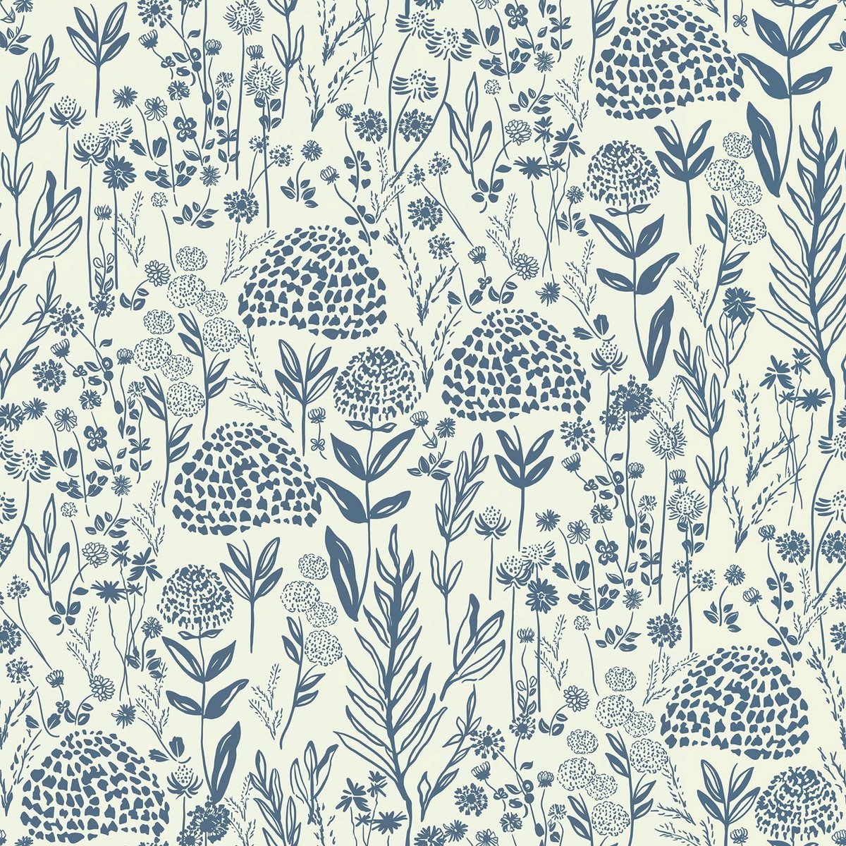 Solidchoice - Zelfklevend Behang met Beige en Blauwe Bloemen 44cm x 3m