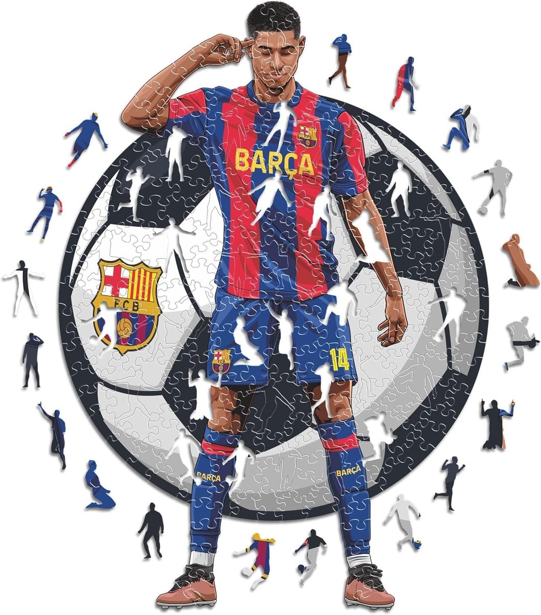 Solidchoice - 500 Stuks Duurzame Houten Puzzel met Voetbalthema
