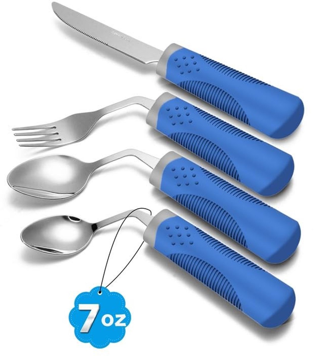Solidchoice - 4-Delige Gewogen Bestekset voor Senioren met Handmobiliteitsproblemen