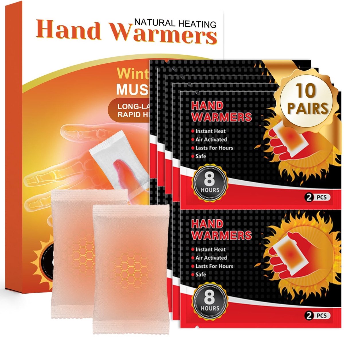 Solidchoice - Set van 10 Luchtgeactiveerde Handwarmers voor Activiteiten
