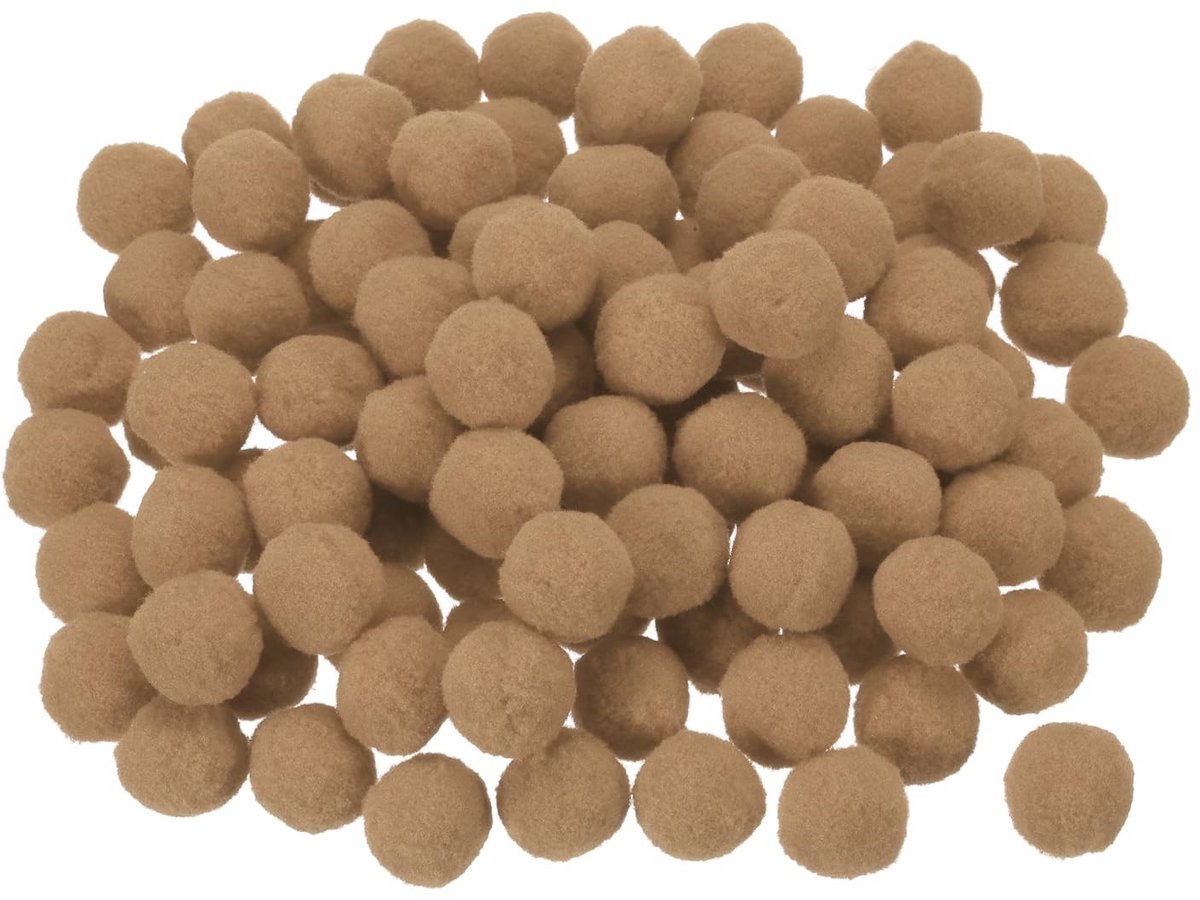 Solidchoice - Viltballen 3 cm voor Knutselprojecten, 100 Stuks in Kaki
