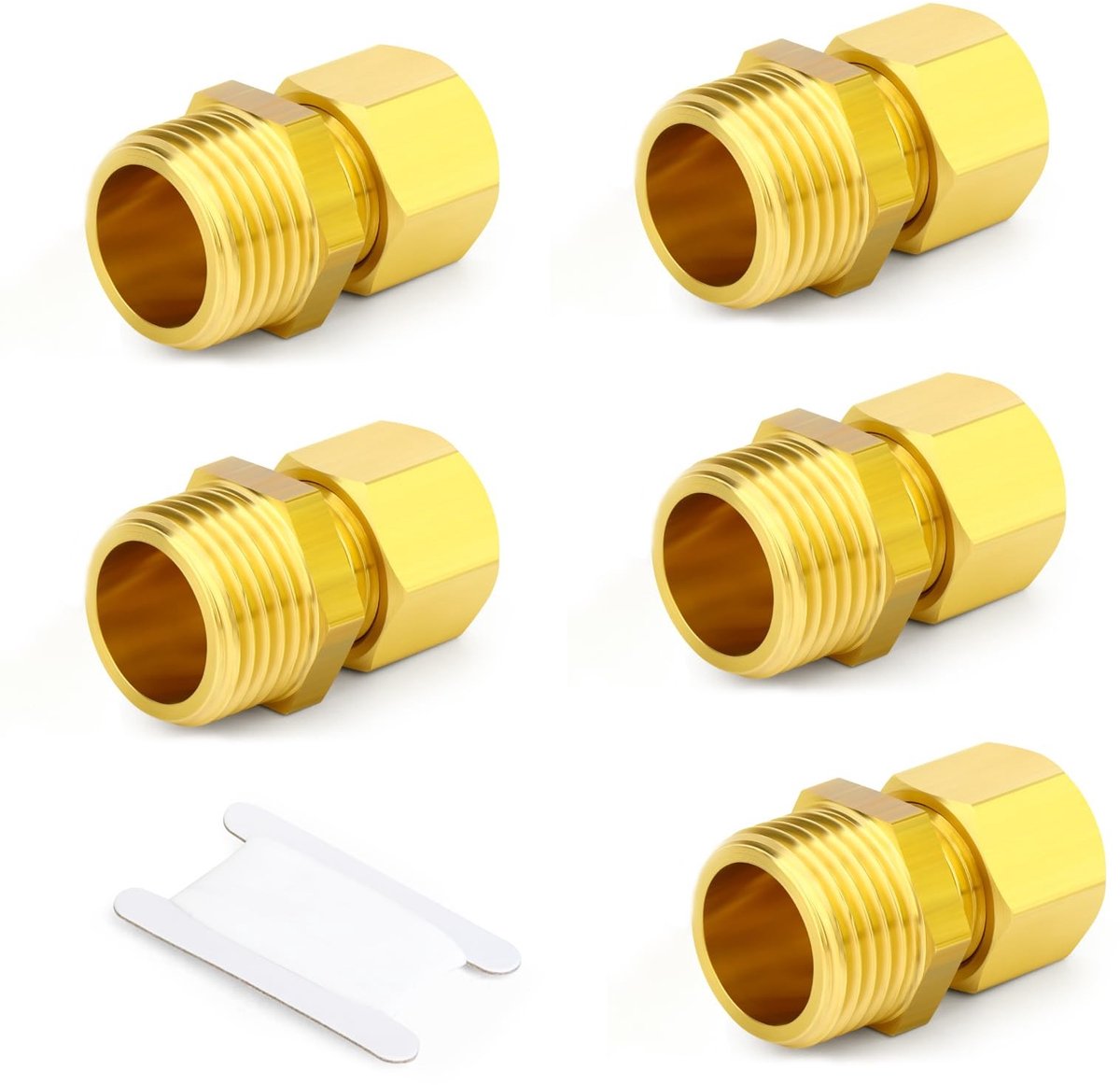 Solidchoice - 5 Stuks Messing Compressie Buiskoppeling 8mm x 1/4" BSP