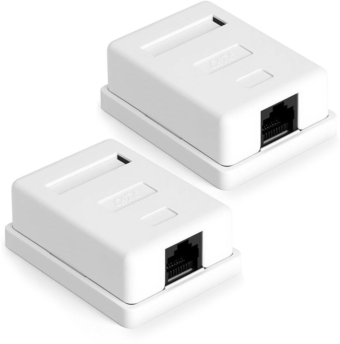 Solidchoice - 2-Pack CAT6a Wandnetwerkdoos met RJ45 Aansluiting