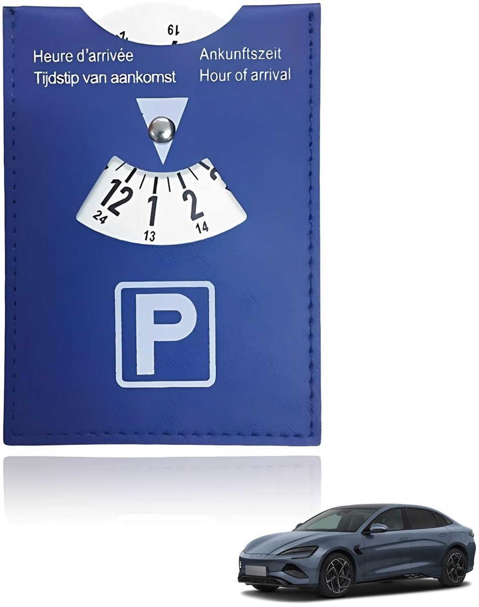Solidchoice - Luxe Auto Parktimer van Faux Leer, Meertalig en Duurzaam
