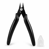 Precisie Kniptang - Zijkniptang met Beschermkap voor Elektronica, Modelbouw, 3D-printen en Sieraden - Voor Dunne Draad - Comfortabele Handgreep - Zwart