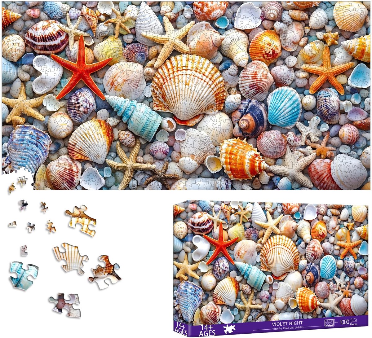 Solidchoice - 1000 Stuk Puzzel voor Volwassenen met Schelpen Thema