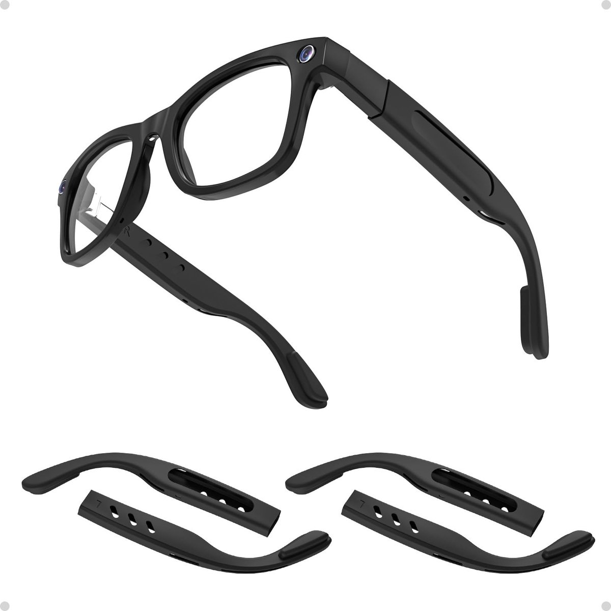 Solidchoice - Antislip Oorhaken voor Slimme Bril, 2 Paar (Zwart)
