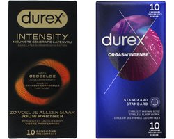 Durex - 20 stuks Condooms - Intensity 10st Nieuwste generatie ultradun, gedeelde lichaamswarmte - Orgasm Intense met Stimulerende Gel 10st - Voordeelverpakking