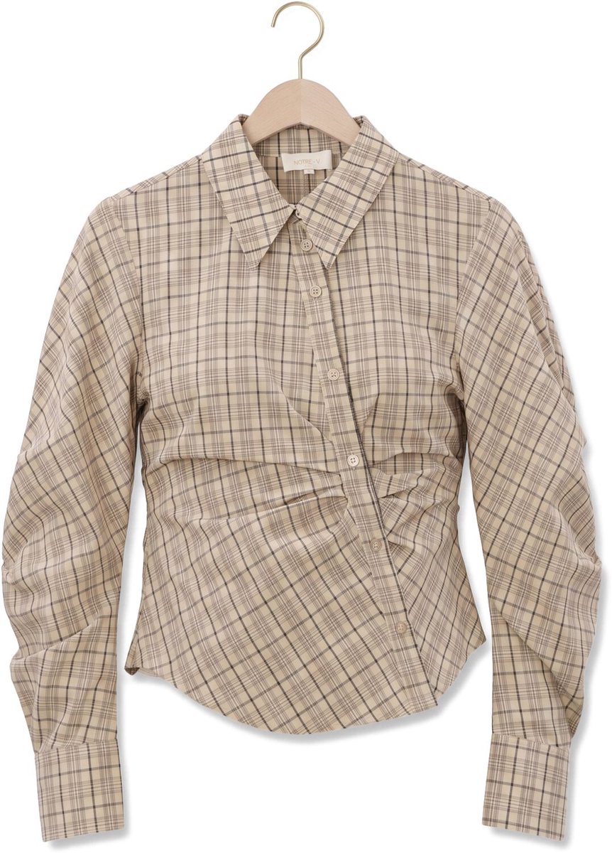 Notre-V Nv-isa Big Check Dames - Jurken - Beige - Maat XXL