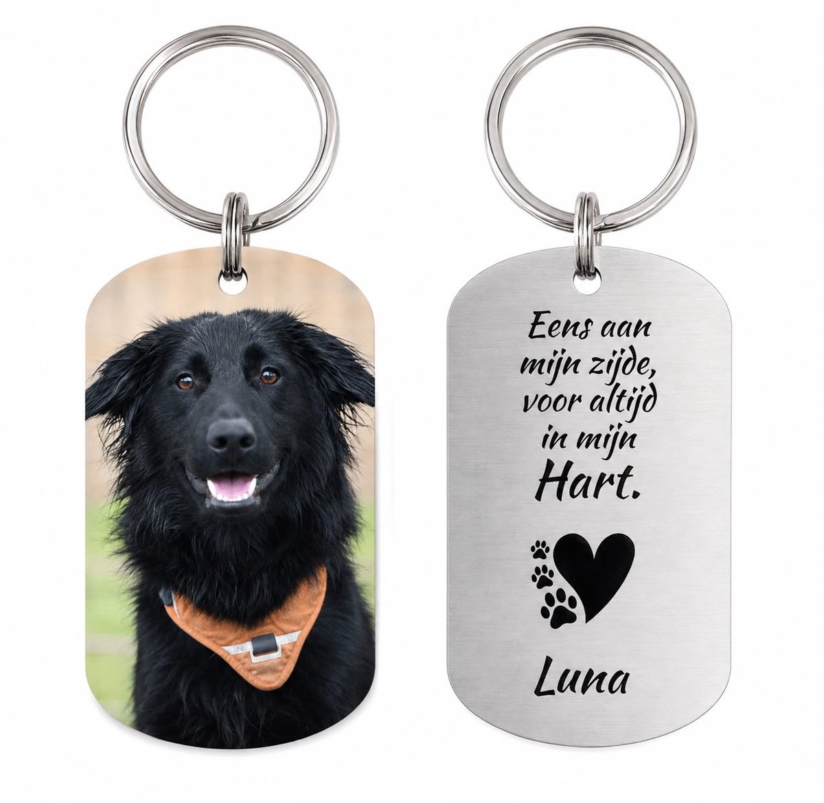 Gepersonaliseerde Sleutelhanger Hond | Herdenkingssleutelhanger Hond | Herdenking Sleutelhanger met Foto | Aluminium Sleutelhanger met Foto | Sleutelhanger voor Hondenliefhebbers | Petshop Seven