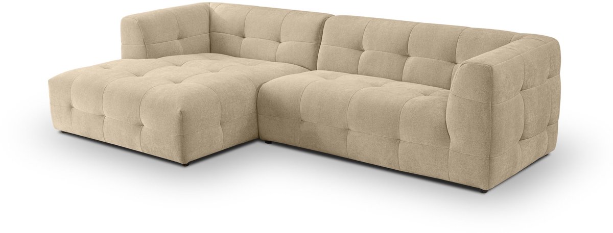 L-vormige sofa links beige - Tenso Sofa met duurzaam flat-weave stof
