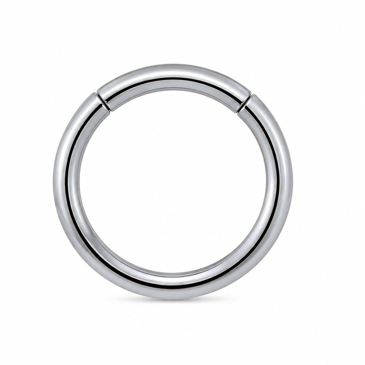 Cilla Jewels Zilverkleurige Gladde Damesneusring met Clickersluiting